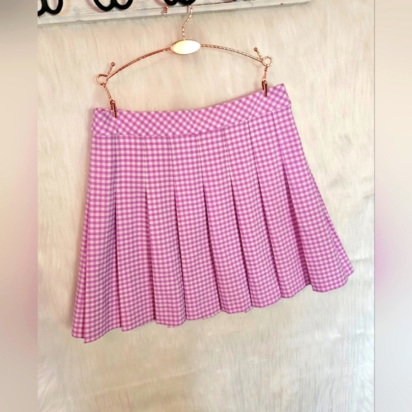 Sunday Best Coquette Gingham Pleated Mini Skirt (NWOT) - Picture 2 of 6